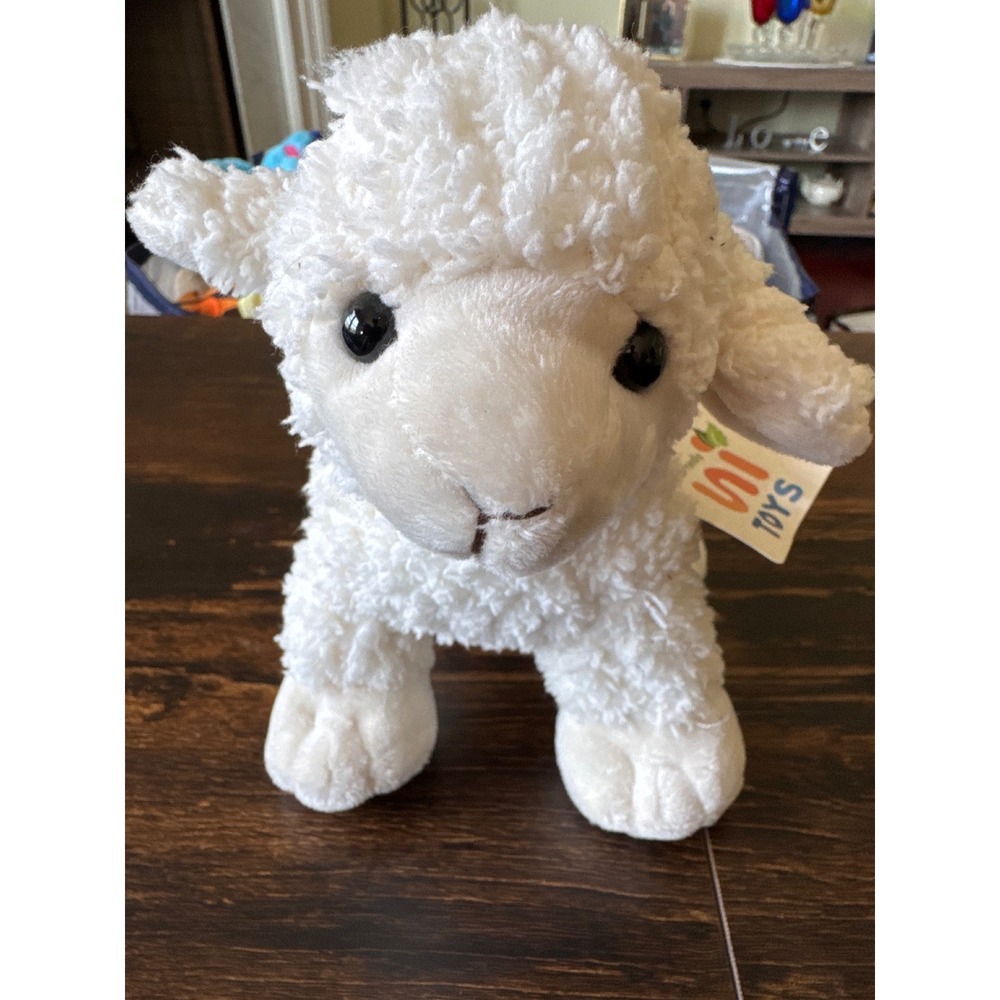 Uni-Toys Eco-Friendly Lamb Plush White Sheep Stuffed Animal Standing 6.5 inch